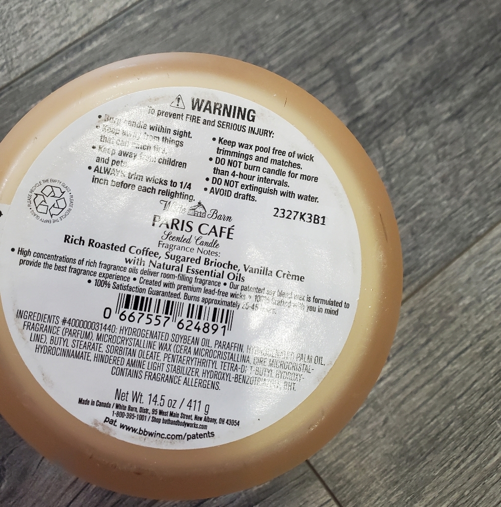 Bath And Body Works Paris Cafe 3 Wick Candle - Picture 4 of 4